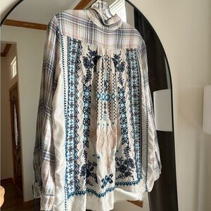 Johnny Was/3J Workshop Embroidered Plaid Shirt